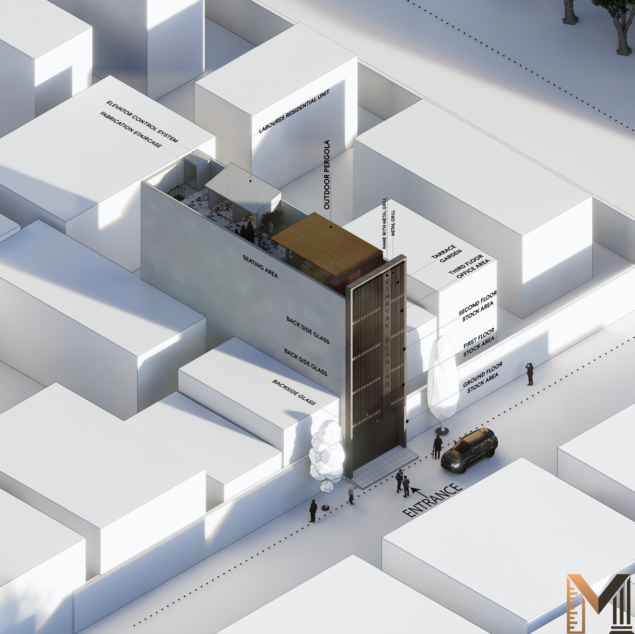 Isometric architectural diagram
